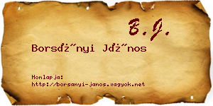 Borsányi János névjegykártya